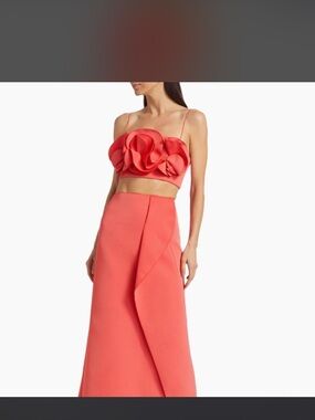 Coral A-Line Maxi Skirt